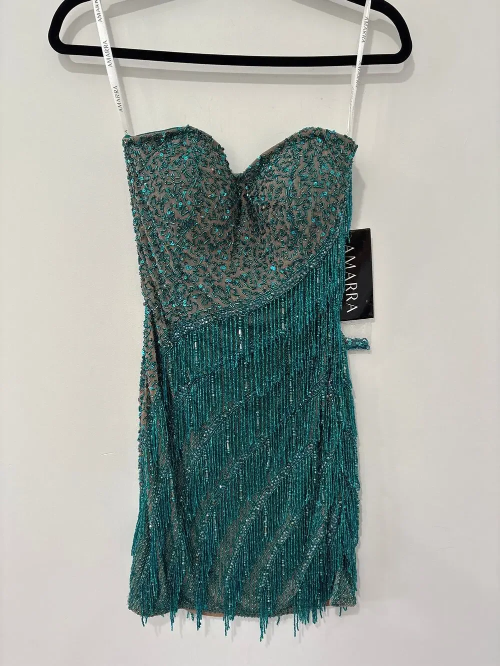 NWT Amarra Teal Sequin Prom Homecoming Formal Dress Size 2